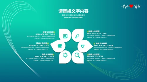 绿色抗击疫情模版PPT模板