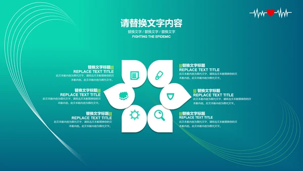 绿色抗击疫情模版PPT模板