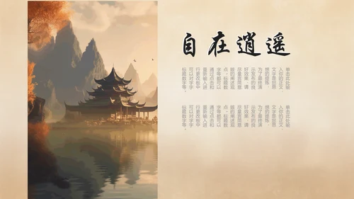 诗和远方中国风通用PPT模板