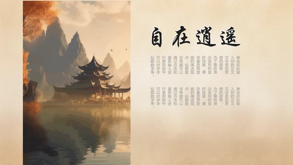 诗和远方中国风通用PPT模板
