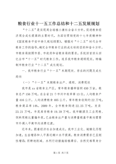 粮食行业十一五工作总结和十二五发展规划.docx