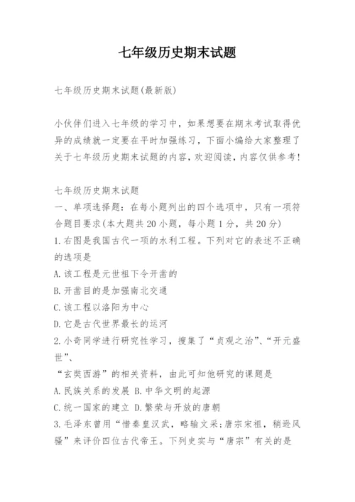 七年级历史期末试题.docx