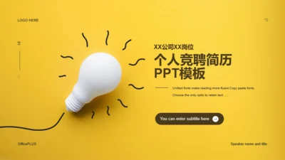 黄色创意竞聘述职PPT模板
