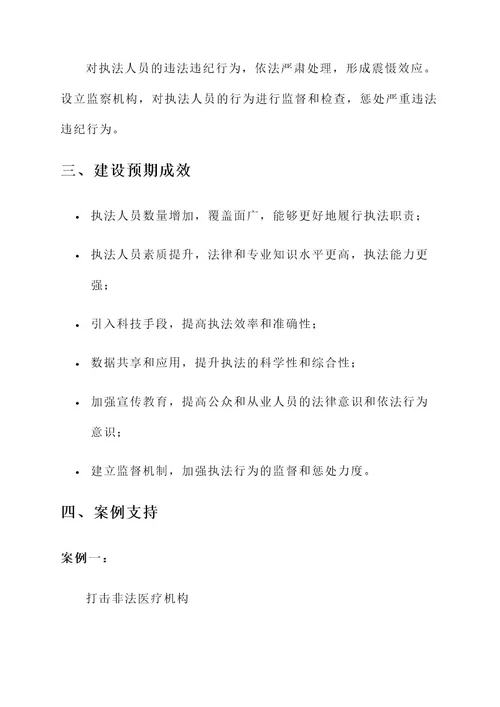 卫健执法力量建设方案
