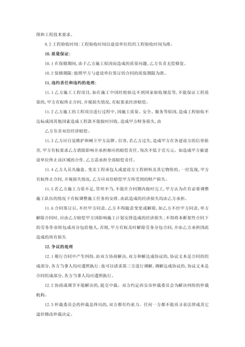 通信工程劳务分包框架合同最新文档.docx