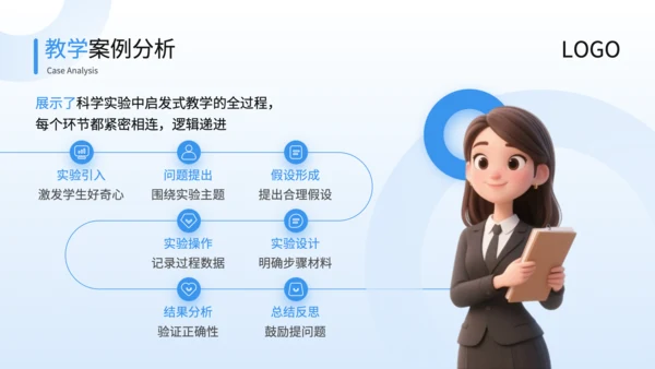 蓝色3D风启发式教学理念与实践培训PPT