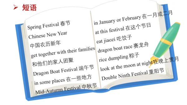 Unit 7 Chinese festivals(复习课件)-2023-2024学年五年级英语下学期