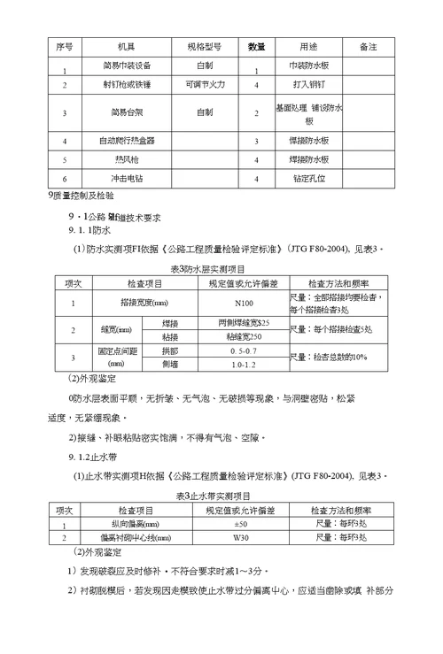 隧道防、排水施工专项方案