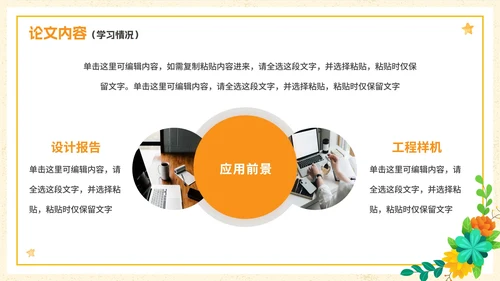 简约清新花卉大学生毕业论文答辩PPT模板