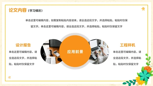 简约清新花卉大学生毕业论文答辩PPT模板