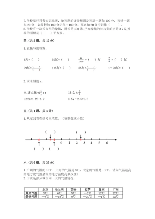 北师大版六年级数学下学期期末测试题及参考答案【夺分金卷】.docx