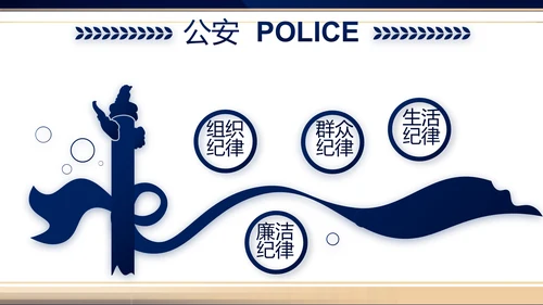 蓝色大气公安警察新闻发布会你动态PPT模板