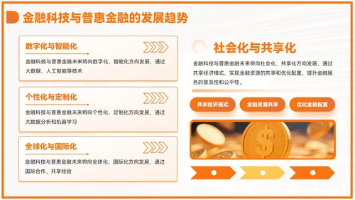 橙色商务风毕业答辩PPT模板_金融科技与普惠金融PPT模板