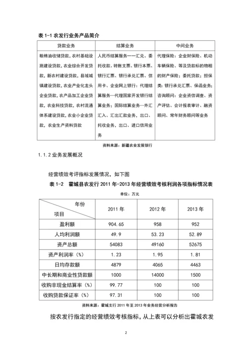 中国农业发展银行新疆分行业务发展战略研究—以霍城支行为例电大金融本科毕业论文.docx