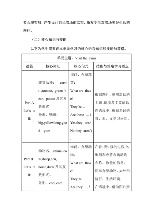 人教版PEP小学英语四年级下册第四单元单元整体教学设计.docx