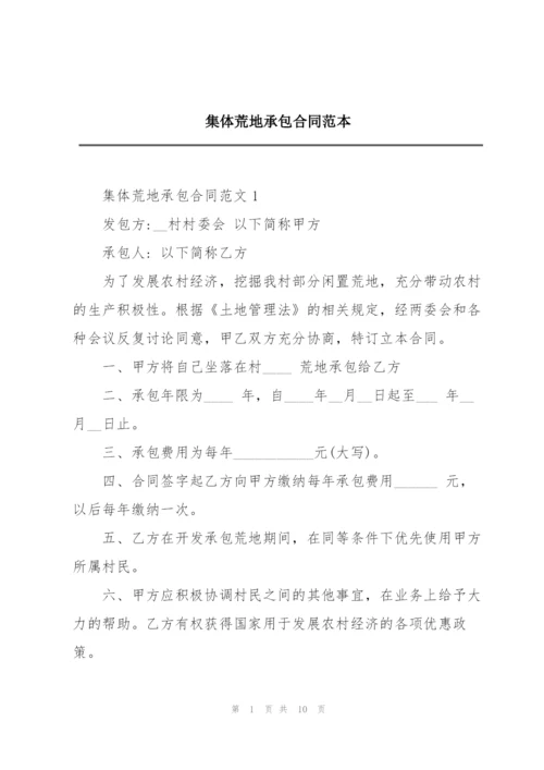 集体荒地承包合同范本.docx