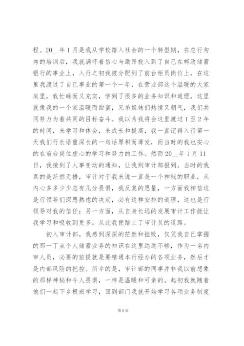 银行审计员年终工作总结体会.docx