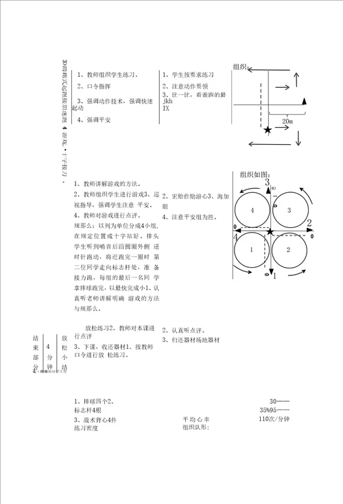 水平四初一体育蹲踞式起跑教学设计及教案附单元教学计划