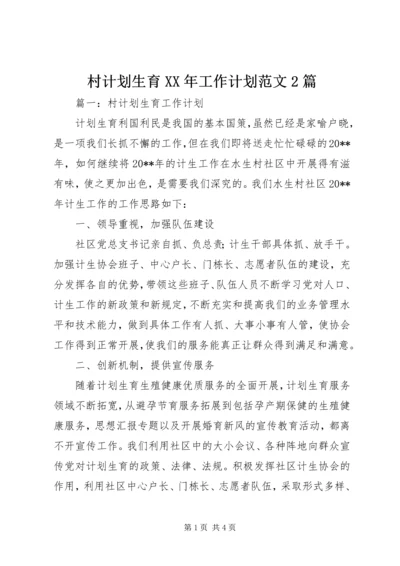 村计划生育XX年工作计划范文2篇.docx
