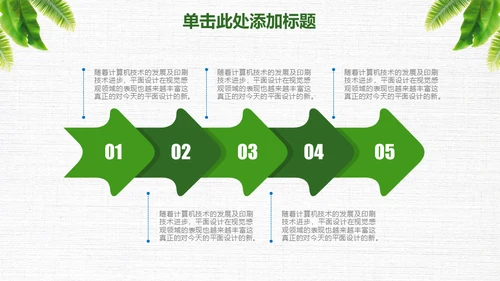 绿叶年度工作总结通用PPT模板