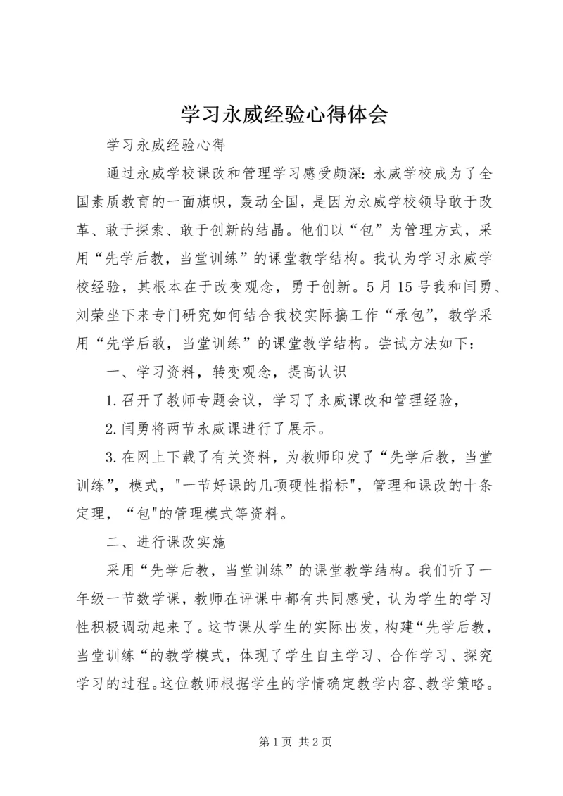 学习永威经验心得体会.docx