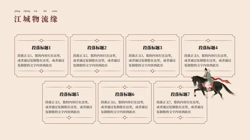 中国风工笔画《长安的荔枝》读书分享PPT模板
