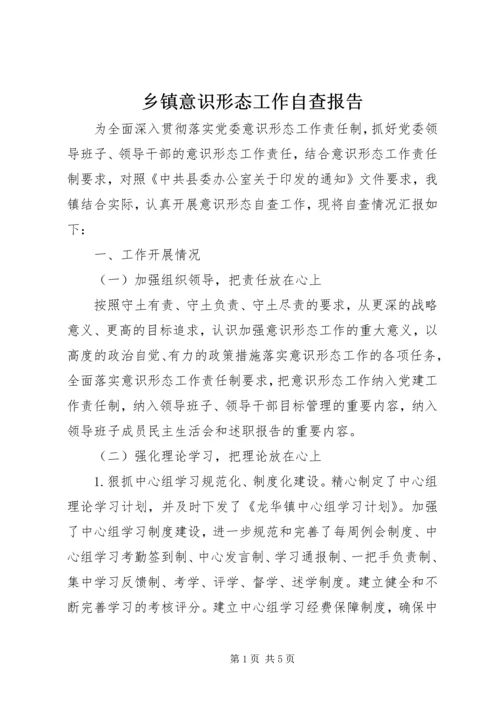 乡镇意识形态工作自查报告.docx