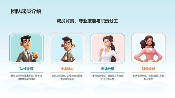 蓝色国潮风大学生挑战杯创业计划书PPT模板