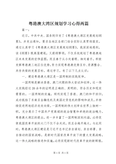 粤港澳大湾区规划学习心得两篇.docx