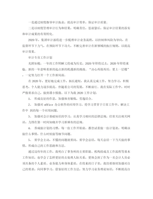 精编之审计专员工作计划范文精选.docx