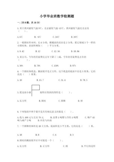 小学毕业班数学检测题及参考答案（能力提升）.docx