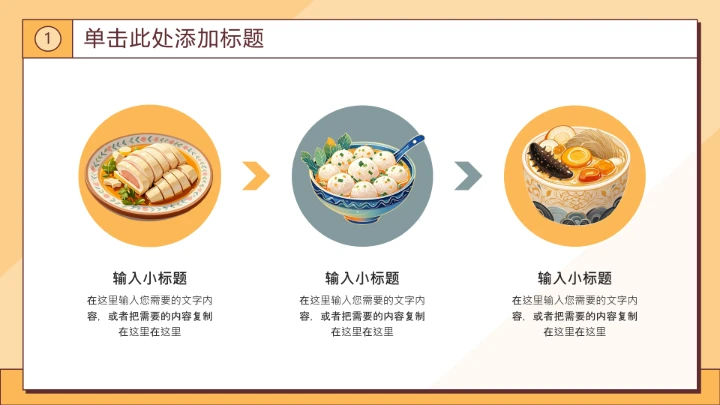 黄色卡通风大学生美食社团招新PPT模板