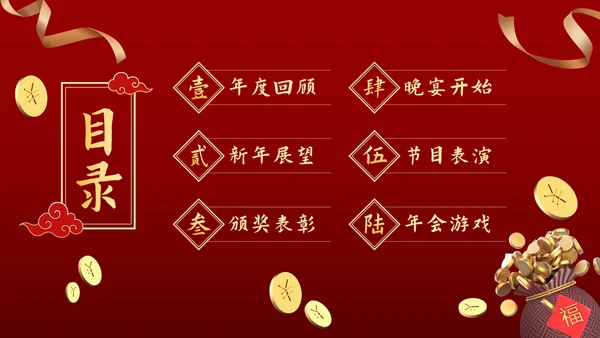 新春虎年公司企业年会PPT模板