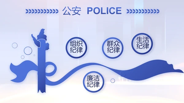 蓝色大气公安机关工作情况汇报动态PPT模板