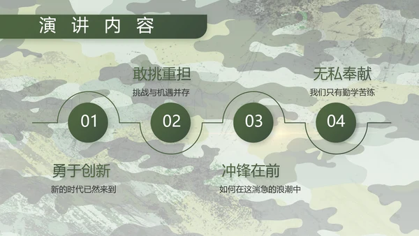 迷彩风退伍老兵拥军计划动态PPT模板