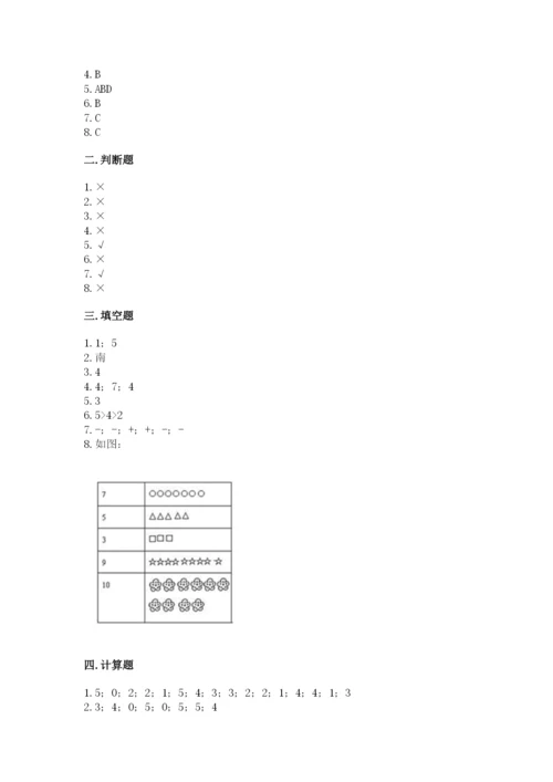 人教版一年级上册数学期中测试卷及答案【夺冠】.docx