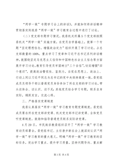 市民族宗教委“两学一做”学习教育推进情况报告.docx