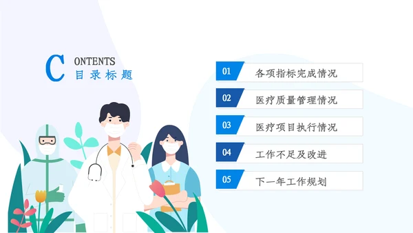 2023简约医疗医护卫生健康工作总结PPT模板