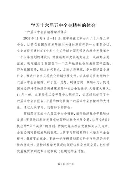 学习十六届五中全会精神的体会 (3).docx