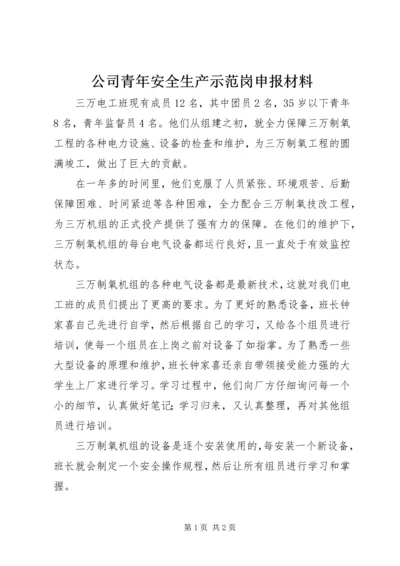 公司青年安全生产示范岗申报材料 (2).docx