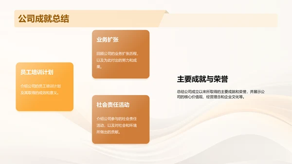 金色简约扁平公司成立周年庆PPT模板