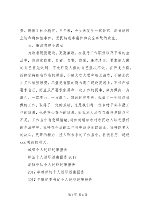 乡镇长个人述职述廉报告某年.docx