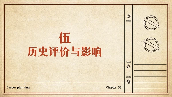 黄色复古简约风人物介绍陈独秀PPT模板
