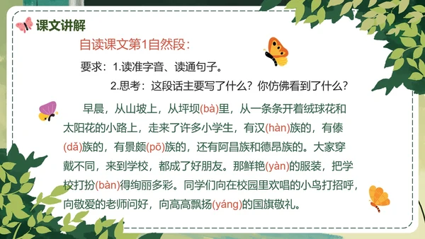 部编版三年级上册《大青树下的小学》课件PPT模板