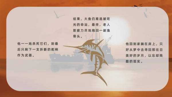 海明威《老人与海》通用PPT课件模板
