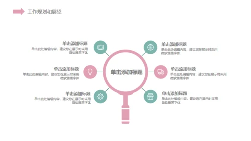 小清新粉色花草通用PPT模板