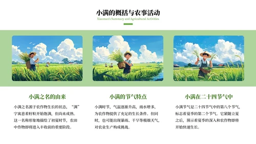 绿色清新风二十四节气之小满PPT模板