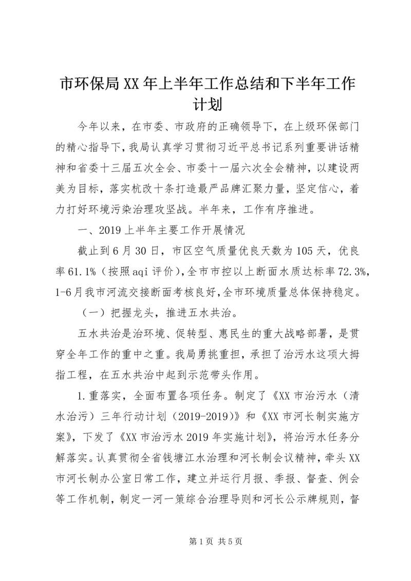 市环保局XX年上半年工作总结和下半年工作计划 (2).docx