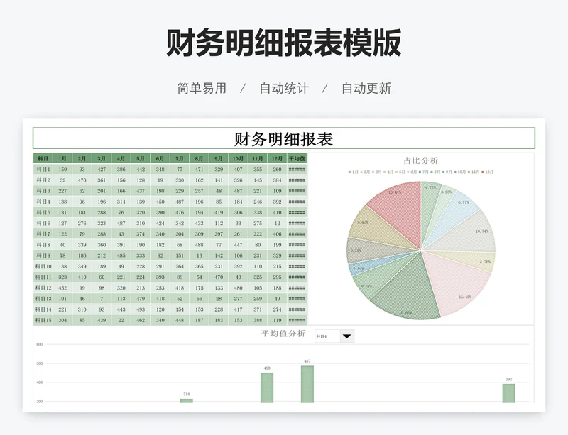 财务明细报表模版
