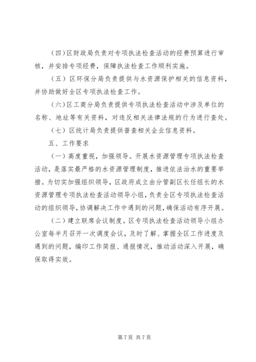 全区水资源执法检查意见.docx